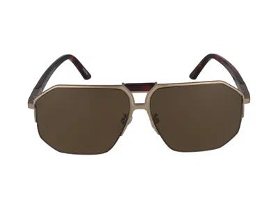 Shop Chopard Sunglasses In Gold Grey Satin Polished