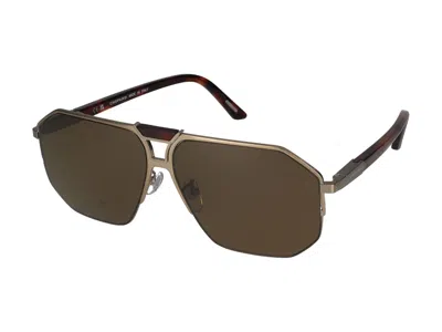 Shop Chopard Sunglasses In Gold Grey Satin Polished