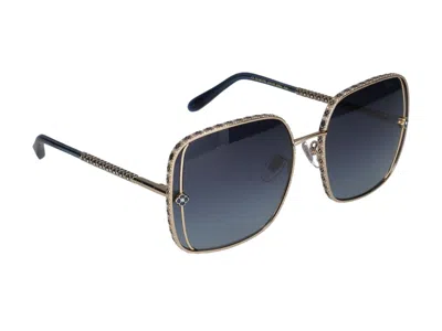 Shop Chopard Sunglasses In Rose' Gold Luc.c/blue Parts