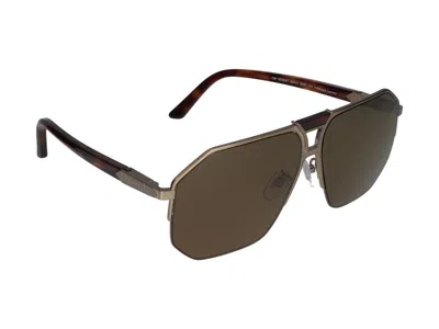 Shop Chopard Sunglasses In Gold Grey Satin Polished