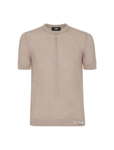 Shop Fendi Pullover Sweater In Nude & Neutrals