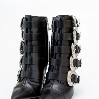 Pre-owned Dsquared2 Black Silver Detail Boots, 37