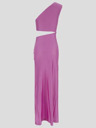 Shop House Of Amen Long Dress In Lycra In Purple