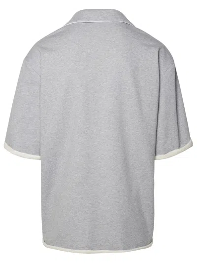 Shop Balmain Man Cotton Shirt In Gray