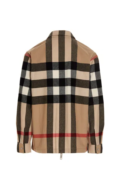 Shop Burberry Men 'hague' Overshirt In Multicolor