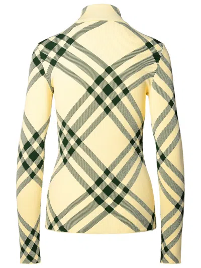 Shop Burberry Woman  Ivory Viscose Blend Turtleneck Sweater In Cream