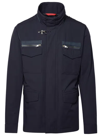 Shop Fay Navy Polyamide Blend Jacket Man In Blue