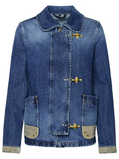 Shop Fay Woman  '3 Ganci' Blue Cotton Jacket