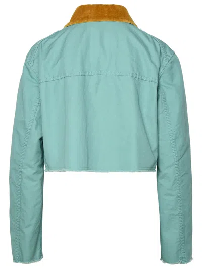 Shop Fay Woman  2 Ganci' Turquoise Cotton Jacket In Blue