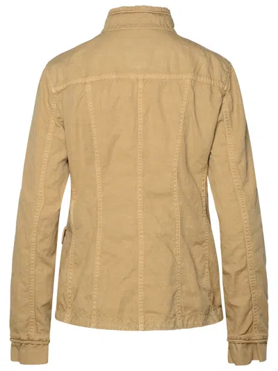Shop Fay Woman  'sahariana' Beige Linen Blend Jacket In Cream