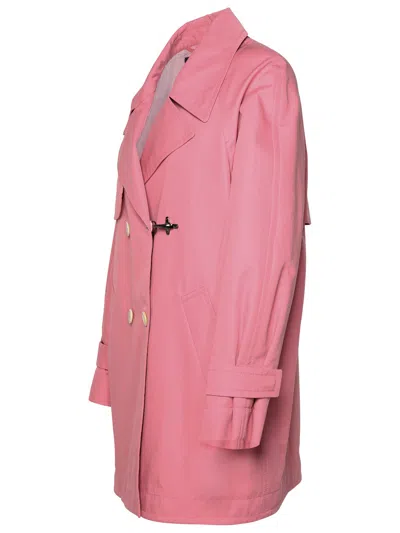 Shop Fay Woman  Double-breasted Pink Cotton Trench Coat