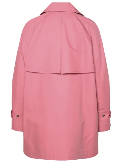 Shop Fay Woman  Double-breasted Pink Cotton Trench Coat