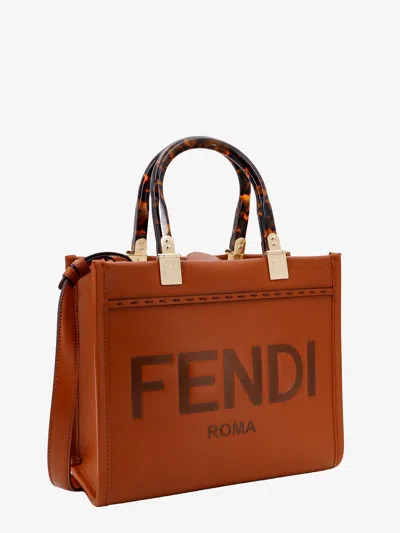 Shop Fendi Woman Sunshine Woman Brown Handbags