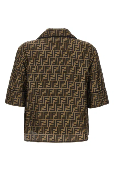 Shop Fendi Women 'ff' Pajama Suits In Brown
