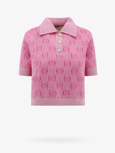 Shop Gucci Woman Polo Shirt Woman Pink Polo Shirts