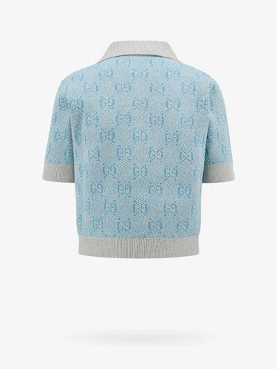 Shop Gucci Woman Polo Shirt Woman Blue Polo Shirts