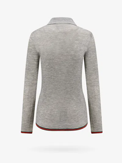 Shop Gucci Woman Polo Shirt Woman Grey Polo Shirts In Gray