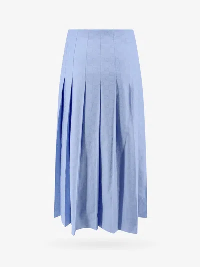 Shop Gucci Woman Skirt Woman Blue Skirts