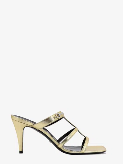 Shop Gucci Woman Slider Woman Gold Sandals