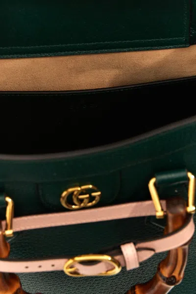 Shop Gucci Women 'diana' Small Shopping Bag In Green