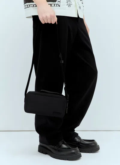 Shop Jacquemus Men Le Cuerda Horizontal Crossbody Bag In Black