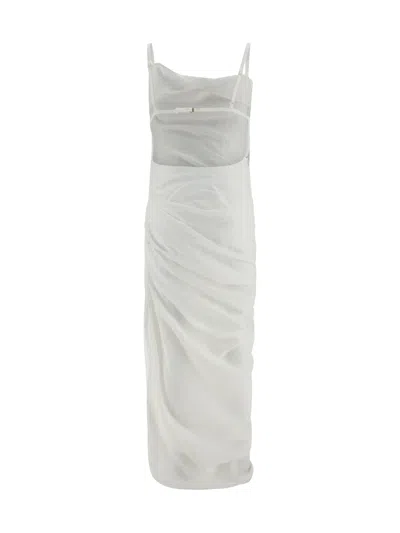 Shop Jacquemus Women La Robe Saudade Longue Dress In White