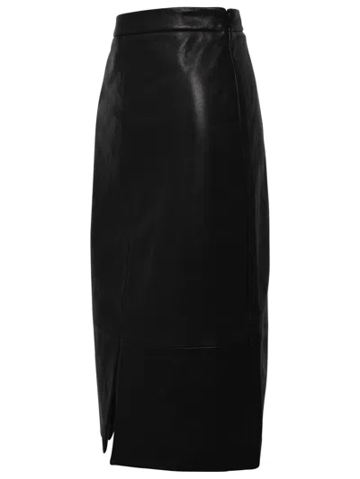 Shop Khaite Woman  Freser Black Leather Skirt