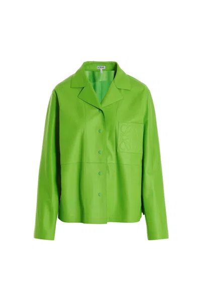 Shop Loewe Women 'anagram' Jacket In Green