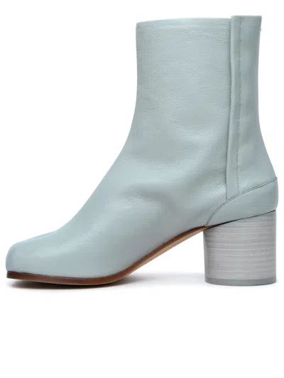 Shop Maison Margiela Woman  'tabi' Green Anise Leather Ankle Boots