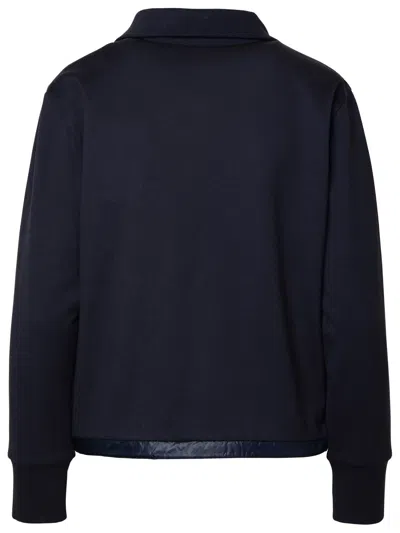 Shop Moncler Woman  Navy Cotton Blend Sweatshirt In Blue