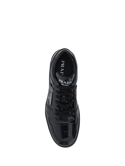 Shop Prada Men Downtown Sneakers In Black