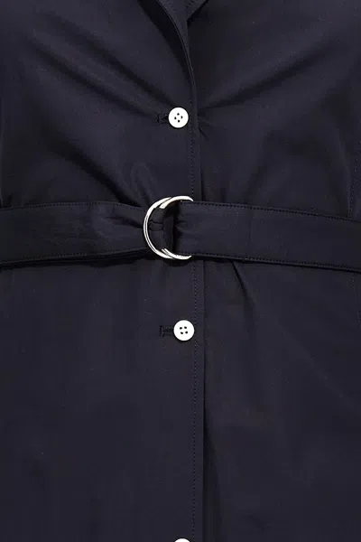 Shop Prada Women Belt Poplin Vest In Blue