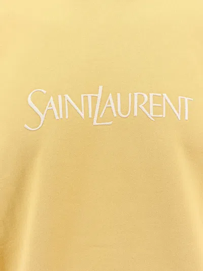 Shop Saint Laurent Man Sweatshirt Man Yellow Sweatshirts