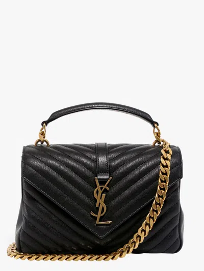 Shop Saint Laurent Woman College Woman Black Shoulder Bags