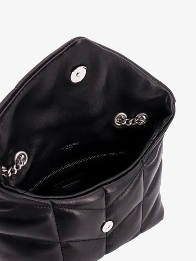 Shop Saint Laurent Woman Puffer Toy Woman Black Shoulder Bags