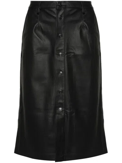 Shop Levi's Faux Leather Pencil Skrt Clothing In Black