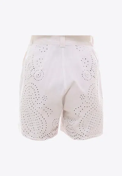 Shop Laurence Bras Broderie Anglaise Mini Shorts In White