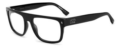 Shop Dsquared2 Eyeglasses In Black Dark Ruthenium