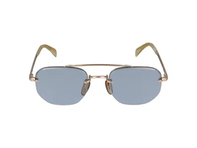 Shop Eyewear By David Beckham Sunglasses In Gold Beige Horn