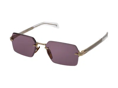 Shop Eyewear By David Beckham Sunglasses In Gold Crystal