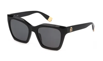 Shop Furla Sunglasses In Glossy Black