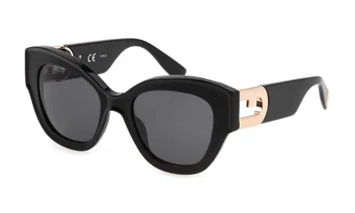 Shop Furla Sunglasses In Shiny Black