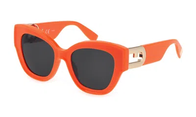 Shop Furla Sunglasses In Shiny Orange