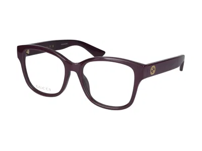 Shop Gucci Eyeglasses In Burgundy Burgundy Transparent