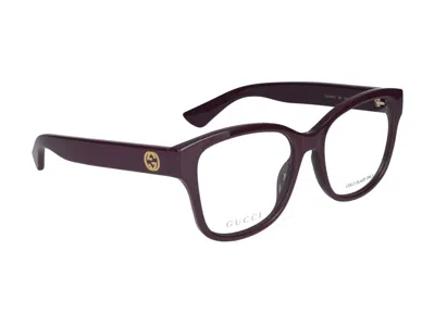 Shop Gucci Eyeglasses In Burgundy Burgundy Transparent