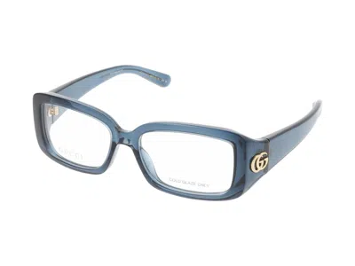 Shop Gucci Eyeglasses In Blue Blue Transparent