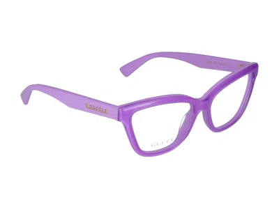 Shop Gucci Eyeglasses In Violet Violet Transparent