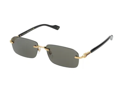 Shop Gucci Sunglasses In Gold Black Grey