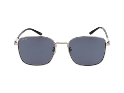 Shop Gucci Sunglasses In Ruthenium Black Grey