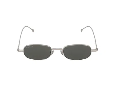 Shop Gucci Sunglasses In Silver Silver Grey